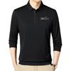Langarm Poloshirt Herren Frühling und Herbst Lässig All-Match Kragen Papa Unterhemd T-Shirt