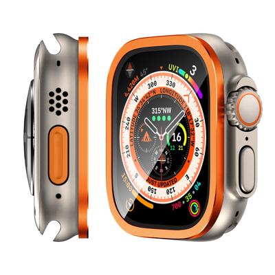 Ochranná fólie z tvrzeného skla pro Apple Watch Ultra 49mm HD s kovovým rámem, odolná proti poškrábání, příslušenství pro iWatch Ultra 49mm