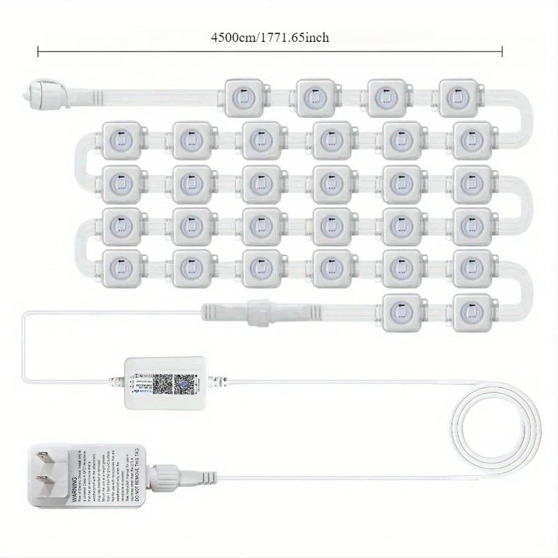 300FT Permanent Outdoor Light String APP Smart RGBIC Eaves LED Lights DIY Scene Modes Christmas Party Lighting Decoration