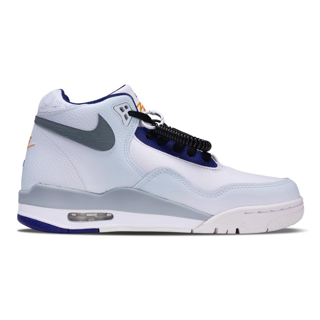 Nike Flight Legacy Poseidon's Call Abrasion Resistant Mid top Vintage Basketball Shoes Men's White Blue BQ4212-102(Team864-)
