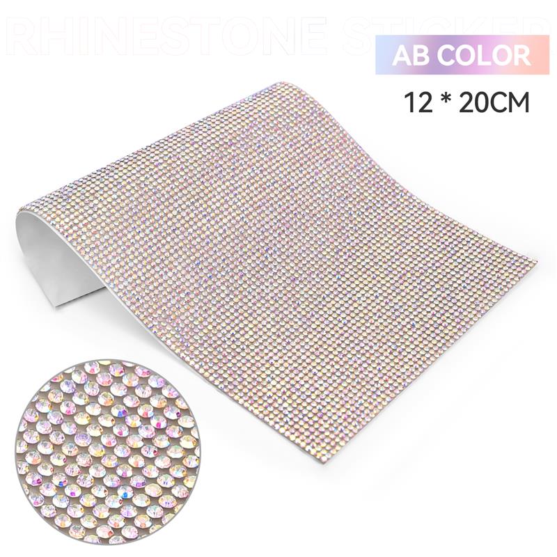 Self Adhesive Rhinestone Sticker Tape DIY Decoration 12x20cm Diamond Sticker For Arts Crafts DIY Car Phone Clothes Decoration