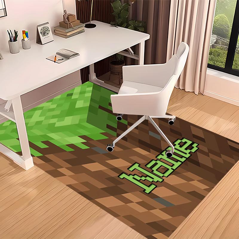 Custom Personalization Game Block Pixel World Print Area Rug - Soft, Washable Non-Slip Indoor Mat,Living Room,Home&Office Decorative Rug