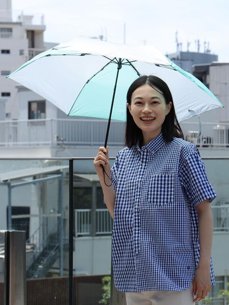 Beams Boy Women's Two-Tone Lightweight Folding Umbrella, Turquoise Free, 13660016780