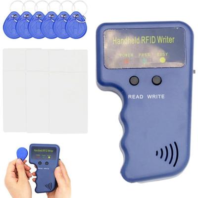 Φορητή συσκευή ανάγνωσης RFID, συσκευή ανάγνωσης καρτών ταυτότητας χειρός 125KHz με 6 εγγράψιμες κάρτες και 6 εγγράψιμες ετικέτες