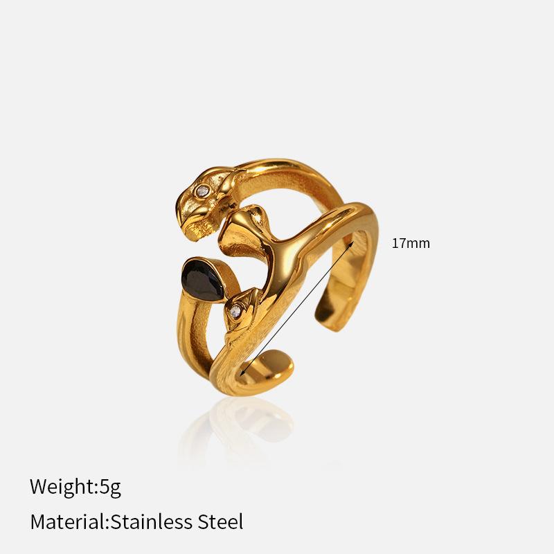 Chenhe jewelry women's light luxury high-end jewelry stainless steel jewelry niche titanium steel non-fading jewelry open ring