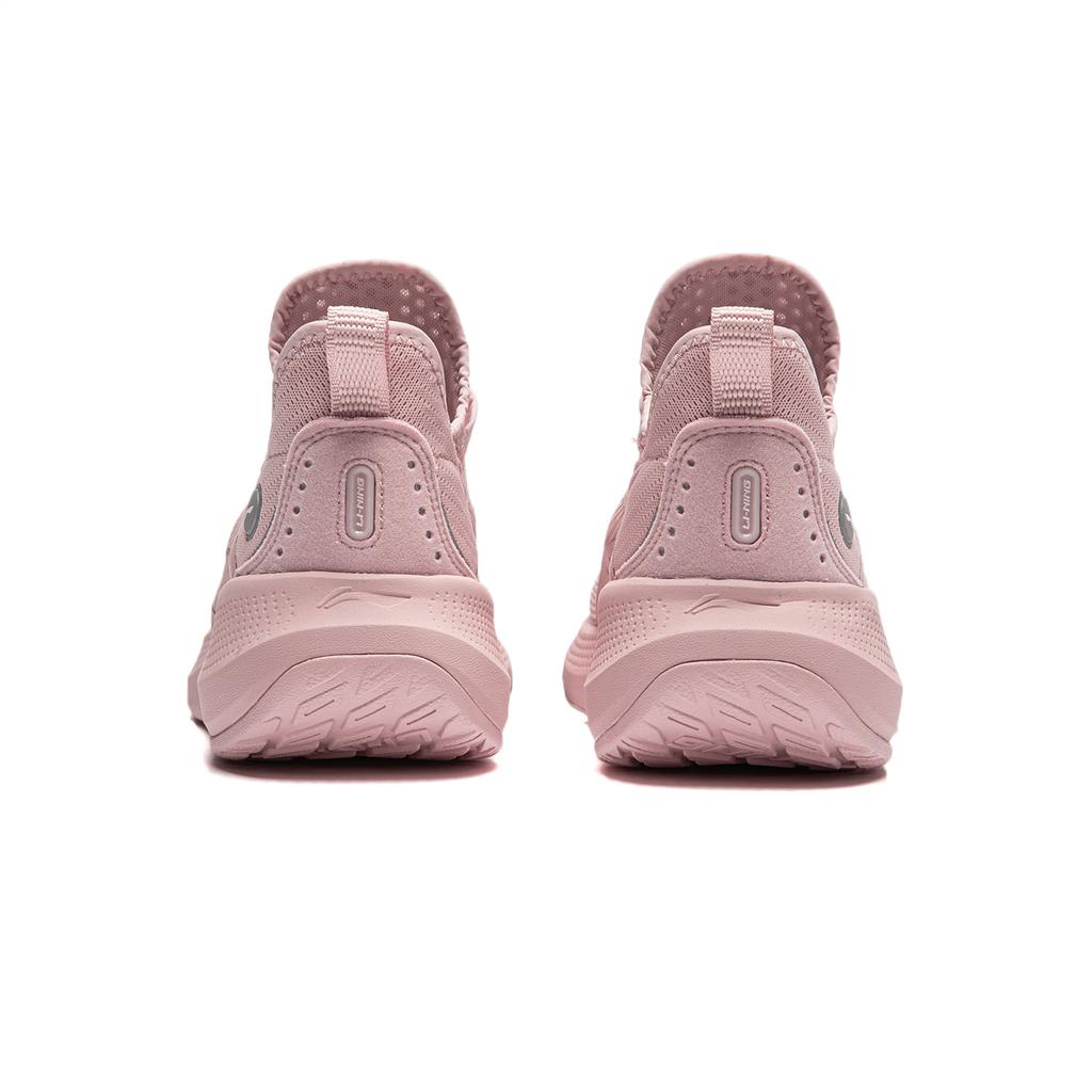 New LiNing Anti Slip Wear Resistant Breathable Lightweight Low Top Casual Running Shoes Women's Pink Gray AGLU106-3