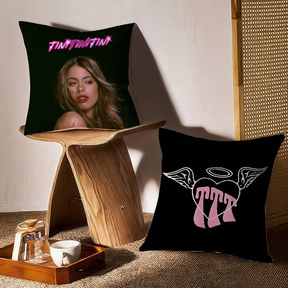 Sängerin M-Martina Stoessel-MT TINI Musikkissenbezug Sofa und Wohnzimmer Dekorative Kissenbezüge Staubdicht und Milbendicht F