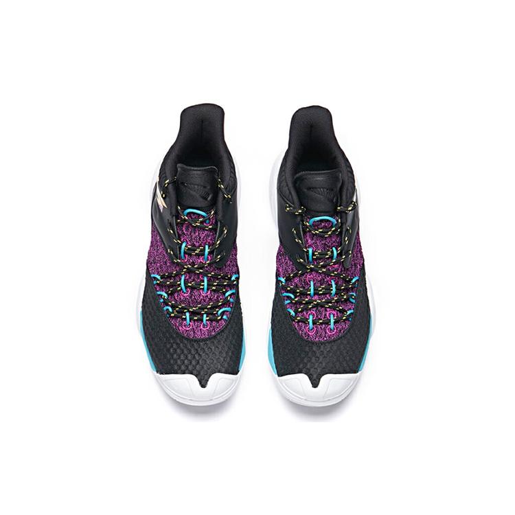 New Anta ENDLESS FIRE Shock Absorbers Slip Resistant Abrasion Resistant Mid Top Basketball Shoes Men's Yellow Purple 11931605-1