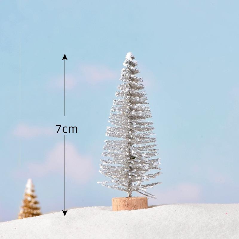 Pine Needle Christmas Tree Micro-landscape Accessories Snow Tree Ornaments of Various Sizes Cute Home Decorations