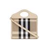 Burberry Vintage Check Canvas Top Handle Bag Beige Leather Trim Handbag 80398561