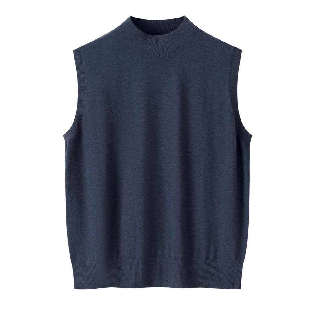 Women's Pure Cashmere Sleeveless High Neck Knit Sweater Vest