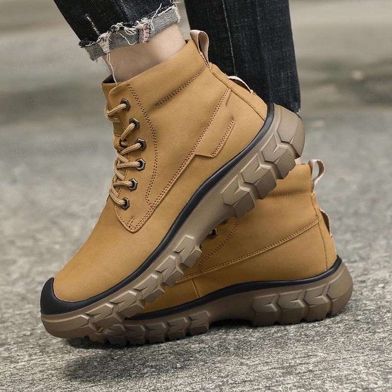 Retro British High-top Men Boots Fashion High Quality Leather Shoes New Outdoor Men Motorcycle Boots Luxury Men Ankle Boots