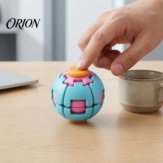 Stress Reduction Toy 3D Printed Press Spinning Ball, Anxiety Relief Fidget Spinner, Spinner Rotating Splicing Ball Desk for Kids Teens Adults