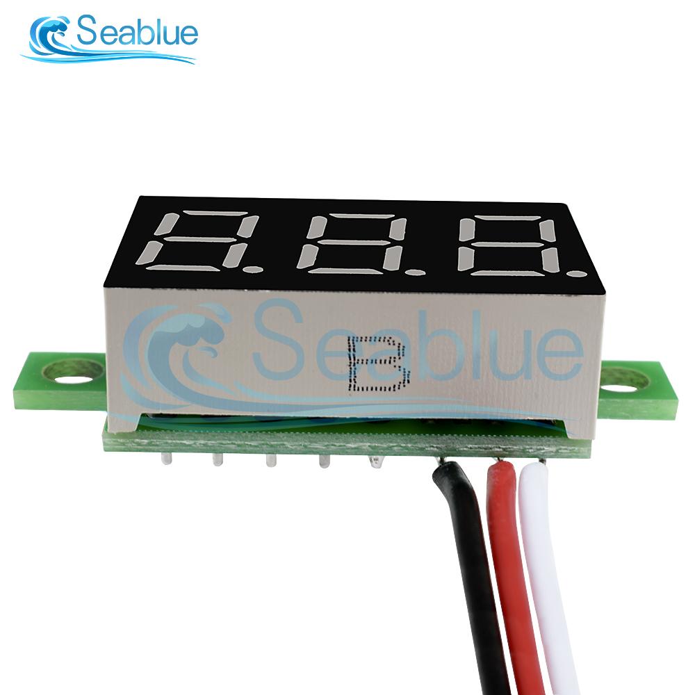 5Pcs 0.36 Inch 0.36" Digital Voltmeter DC 0-30V 3 Lines 3 Digit LED Car Voltmeter Meter Voltage Indicator Panel Battery Monito