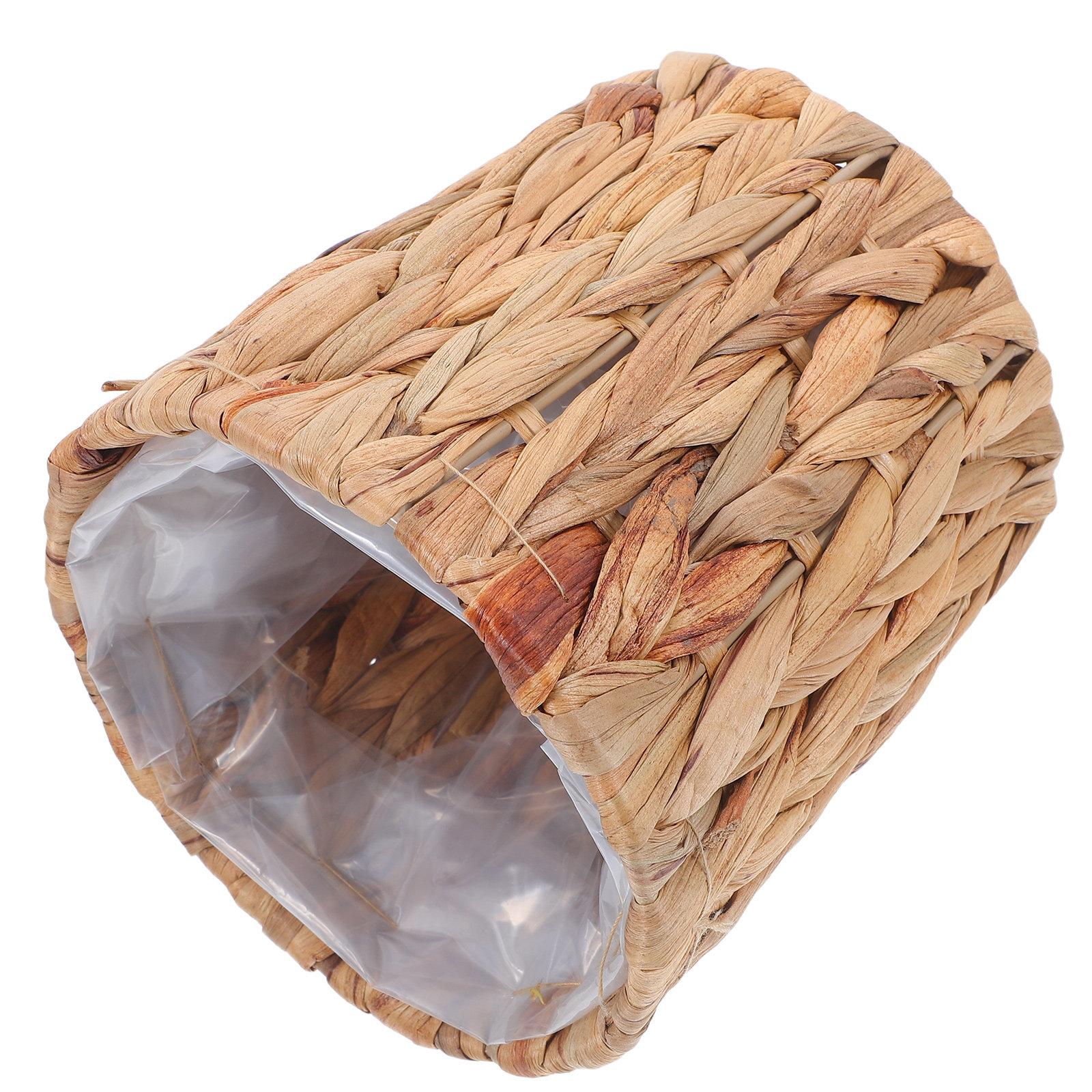 Woven Seagrass Storage Basket Decorative Straw Planter Indoor Outdoor Flower Pot Cover Handwoven Lightweight Portable 15X15X15CM