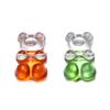 5Pcs/lot Metal Color Cute Bear Acrylic Beads Colorful Spacer Loose Bead for Necklace Bracelet Earrings Jewelry Making Supplies