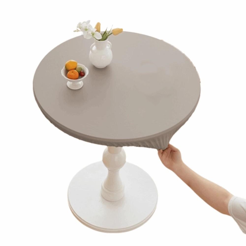 

PU Leather Stretch Tablecloth Waterproof Table Protector Heat-resistant Desktop Cover Dining Table 60cm