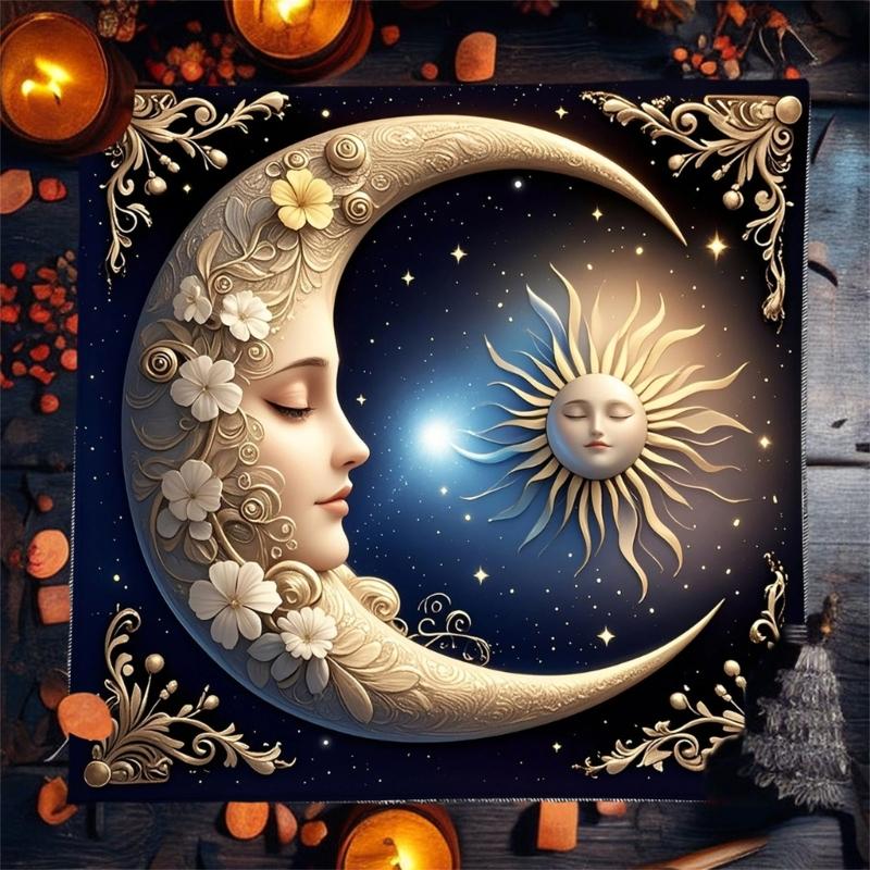 Sun Moon Pattern Astrology Tablecloth Tarots Divinations Tablecloth Altars Cloth Divinations Board Game Accessory