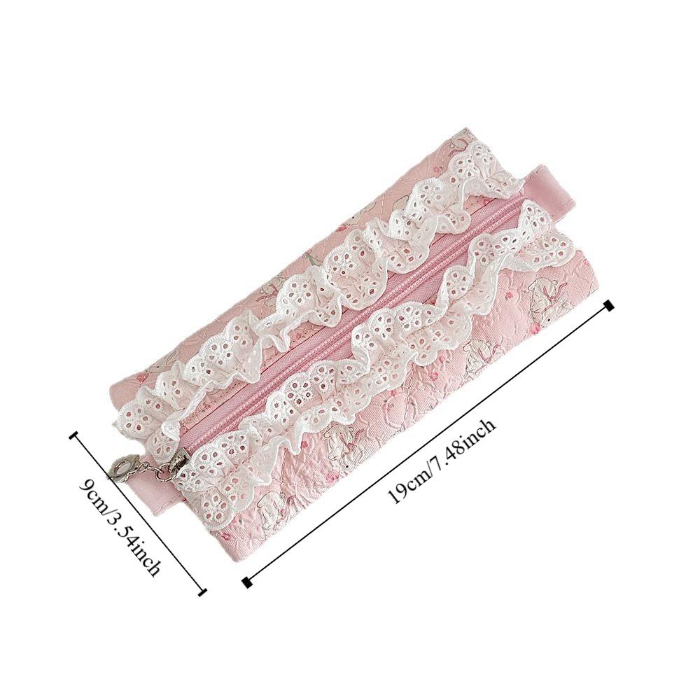 Fresh Flower Pattern Pen Case Large Capacity Stationery Storage Bag  Christmas Gift