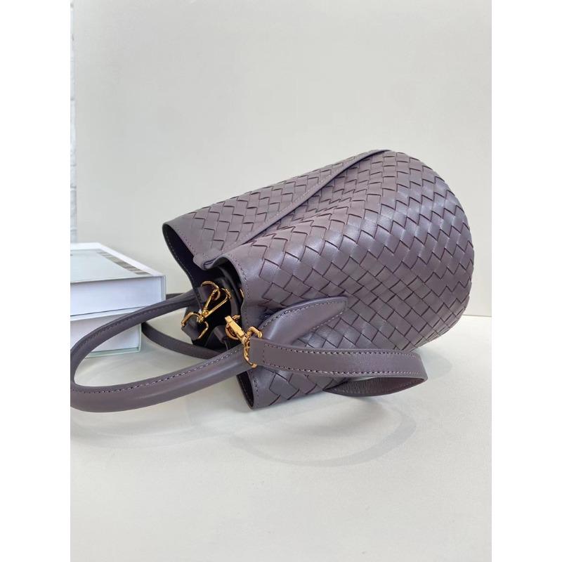 New woven bucket bag leather women's fashion portable messenger bag child and mother bag niche design portable