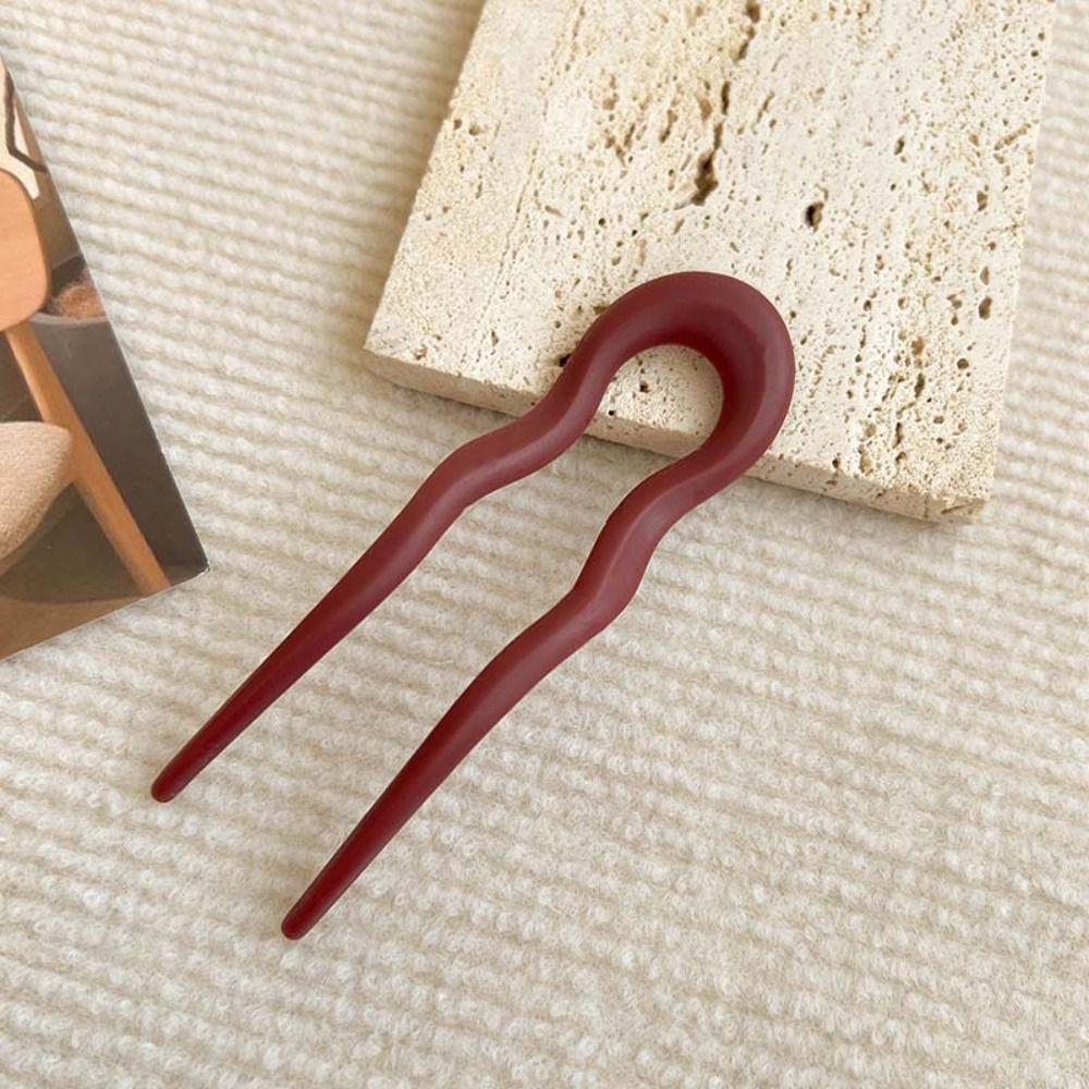 Resin Hairpin U-Shaped Hair Bun Elegant Hair Styling Tools  for Women Girls