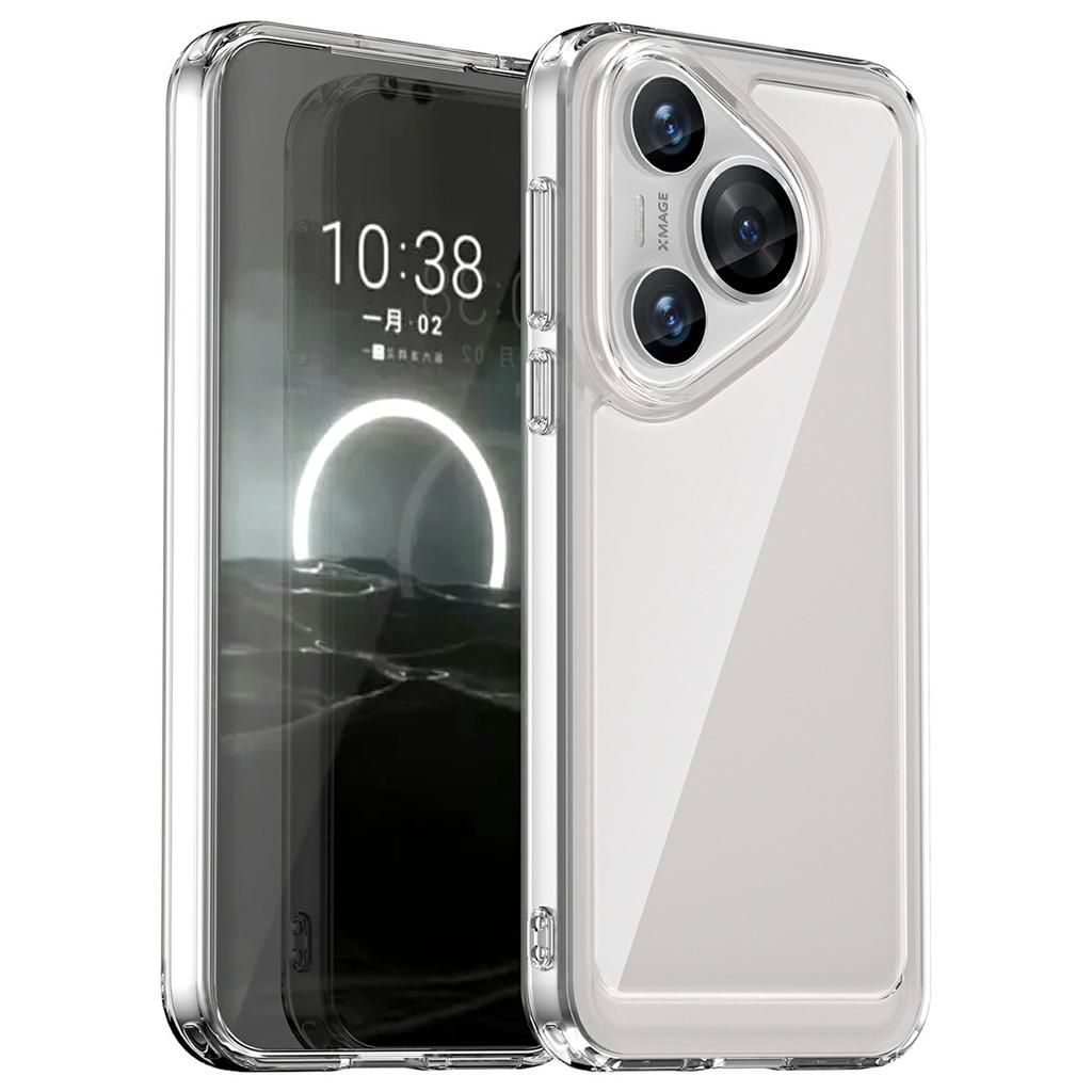 WANLONFENG Seria MF dla Huawei Pura 70 Etui TPU+Akryl Przezroczyste Etui na Telefon ze Szkłem Hartowanym