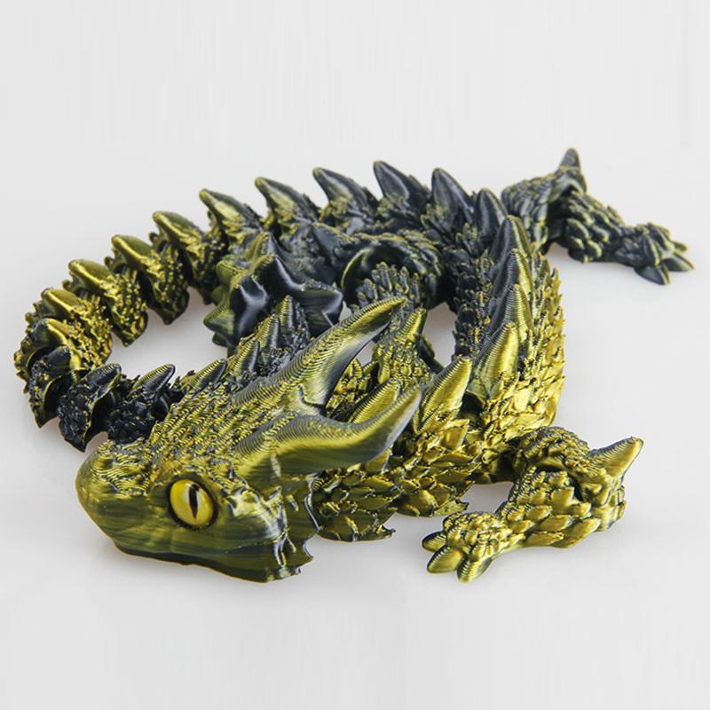3D Tištěný Magický Drak Pohyblivý Kloub Fidget Hračka Otočný Kloubový Kancelářský Stolní Ornament Hračka pro Dospělé Dětská Řemesla Dárek