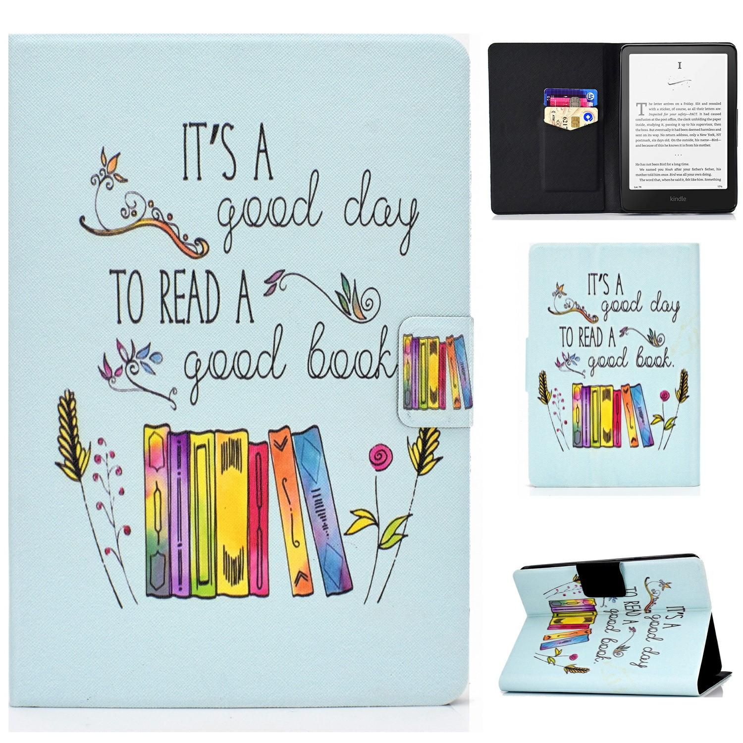 

For Amazon Kindle Paperwhite (2024) Case Stand Pattern Printed Leather Cover B