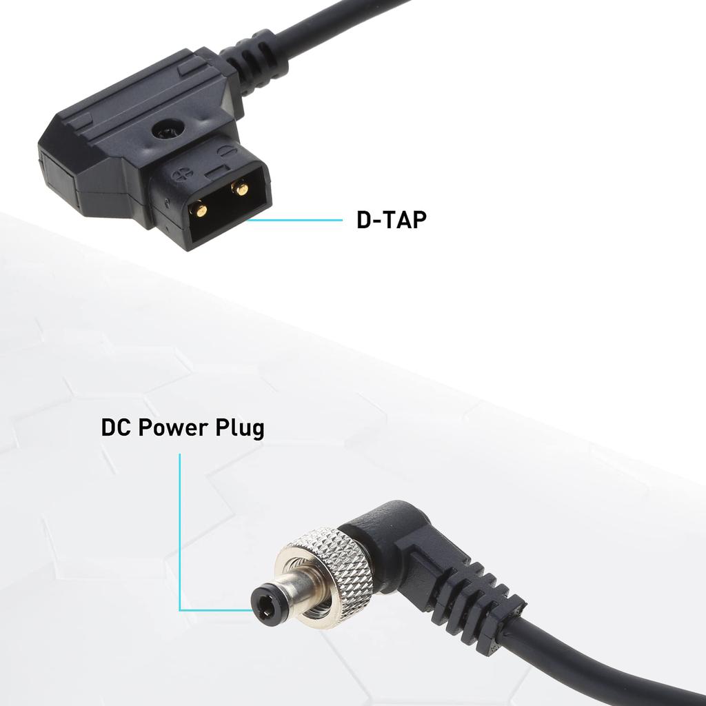 D-Tap To DC2.1/DC2.5 Cable Locking Power Cable Angle D-Tap for Atomos Video Assists Monitors Lectrosonic Receiver