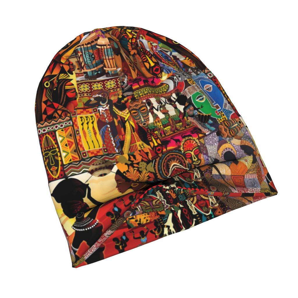 Biihudu African Tribal Hats For Women & Men - Funky Bonnet Beanie With Tribal Patterns, Ethnic Cultural For Festivals, Parties,