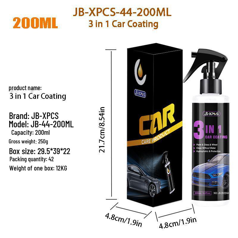 

JB-XPCS-44 Спрей для покрытия автомобиля 3-в-1: Быстрый блеск для краски, стекла и воскового покрытия