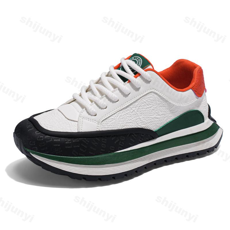 

Fashion 2025 New Men s Shoes Spring Breathable Casual Sneakers Comfortable Versatile Thick Bottom Height Increasing Chunky Sports Shoes 44 белый