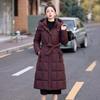 Winter new off-sleeved big fur collar women's slim-fitting thickened down cotton-padded clothes women's long knee-length cotton-padded clothes