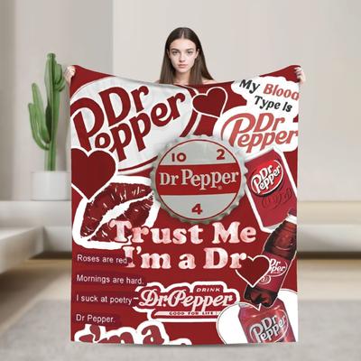 DR PEPPER LOVER FOREVER Blankets  Fleece Awesome Warm Throw Blanket for Bedding Lounge Autumn/Winter