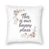 This Is Our Happy Place Square Pillowcase Polyester Linen Velvet Pattern Zip Decor Pillow Case Sofa Seater Cushion Cover