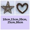Hot 10-30CM Artificial Wreath Wicker Vine Round/Heart Shape Vine Ring Festival Rattan DIY Craft Garland Xmas Party Decorations