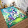 Unicorn Rainbow Wings Carpet with Butterflies and Floral Design Suitable for use as an anti-slip for living room bedroom sofas