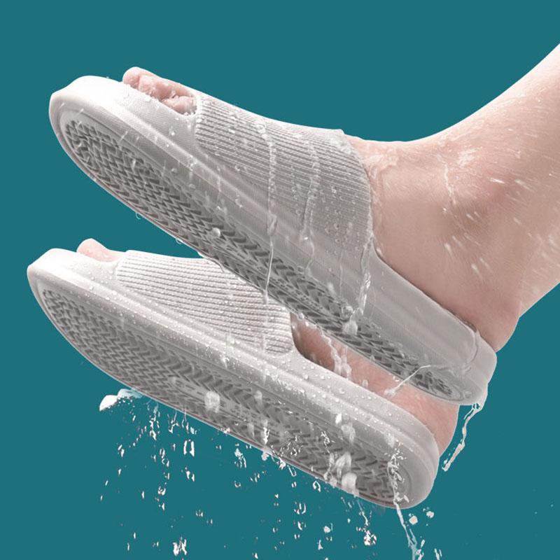 WTEMPO Velké pantofle Pánské léto Plochý podpatek Silná měkká podešev EVA Jednobarevné pruhované pár Pantofle Vnitřní koupelna Protiskluzové Dámské pantofle