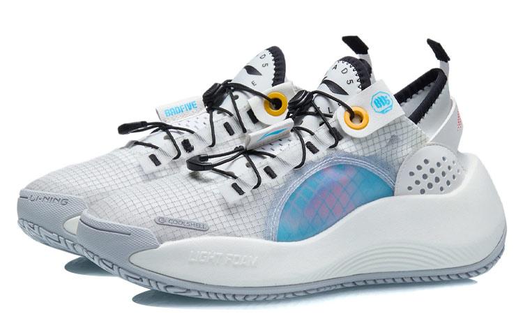 Li Ning BADFIVE Vintage Basketball Shoes Women's Low Top Standard White/Ivory AGBR042-1