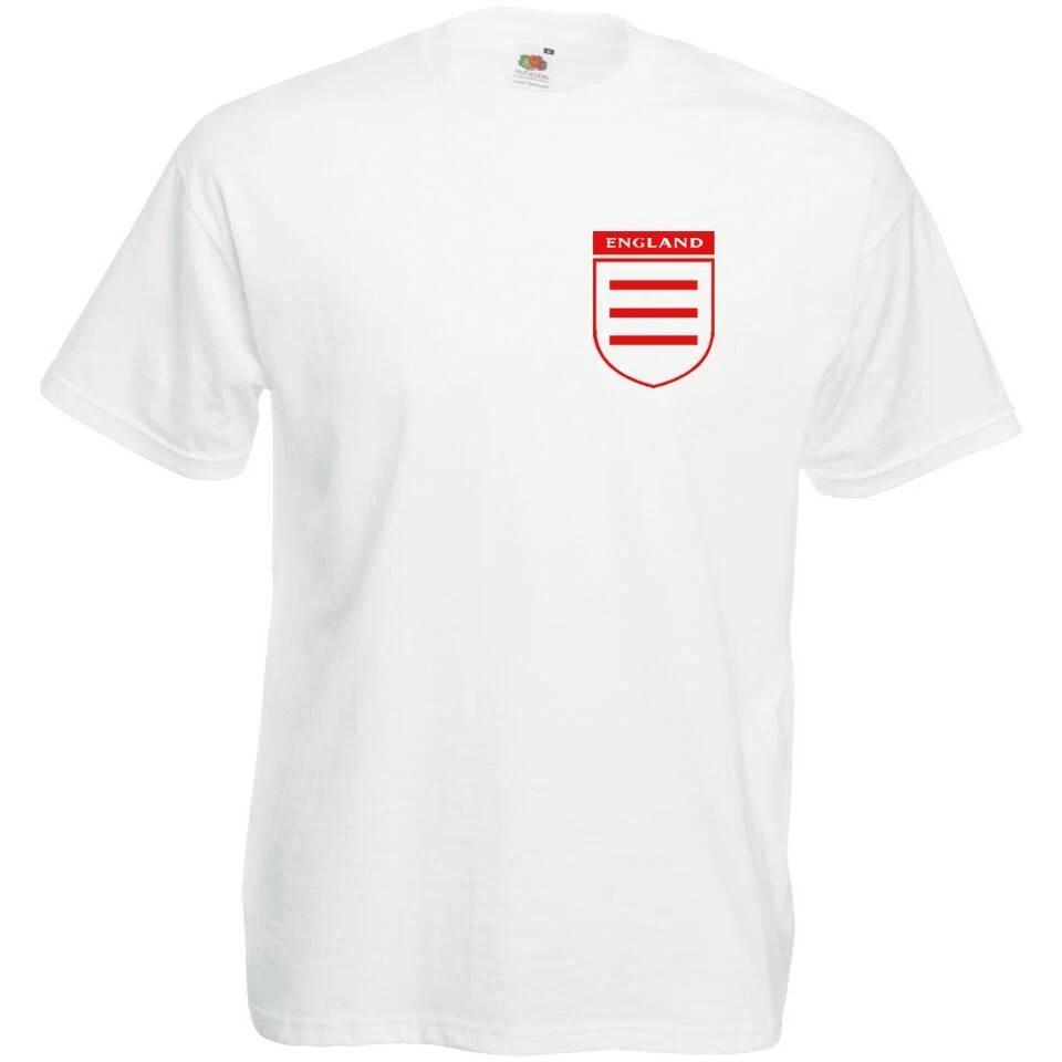 Unisex White England Three Lines On a Shirt Funny Supporters Sports 100% Cotton T-shirt Mens Tees Top S