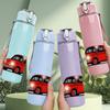 1PC Vintage Red Car 750ml Color Plastic Sports Water Bottle Leakproof Flip Straw Lid Suitable for Sports Office Home Use