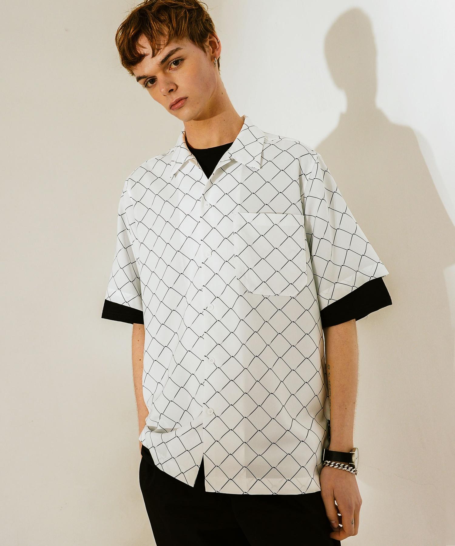 Ruona Nine Oversized Short Sleeve Shirt Eshort_White(L) Check