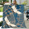 3D Classical Chinese Crane Blanket,Flannel Blanket Throw Blanket,Warm Blanket for Home Living Room Bedroom Beds Sofa Picnic Kid