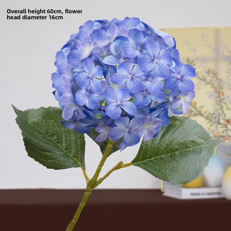 Искусственная гортензия Свадебный зал Домашнее украшение Орнаменты, Искусственная гортензия Искусственные цветы 60cm темно-синий