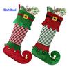 Christmas Elf Stocking Large Capacity Adorable Reusable Holiday Decoration Xmas Tree Kids Gift Candy Bag Hanging Sock Pendant Party Supplies