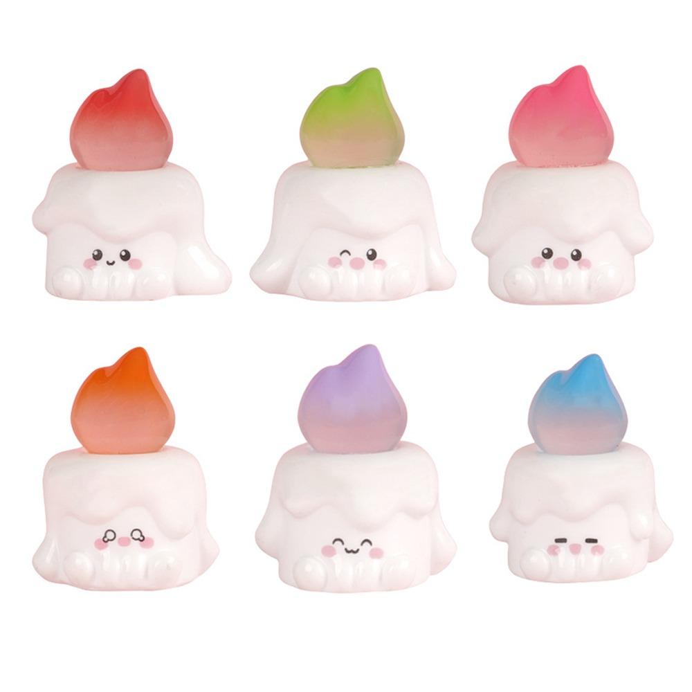 

6 Colors DIY Accessories Miniature Candle Figurines Resin Mini Candle Model Lovely Candle Ornament