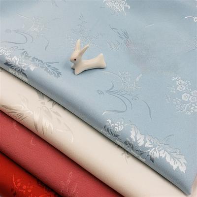 Reiner Seidenjacquardstoff für Kleidung Cheongsam-Kleider DIY-Nähen Pflaumenblüten, Orchidee, Bambus Chrysanthemenmuster Stoff