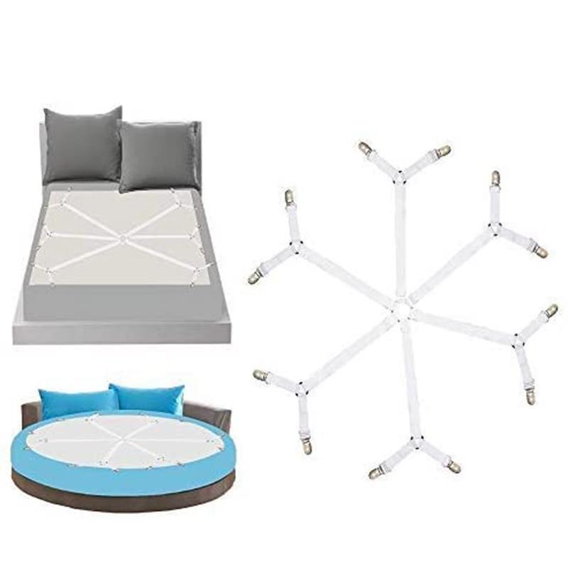 12 Clips Fixed Holder Adjustable Elastic Bed Sheet Holder Mattress Clip Fasteners Cover Blankets Non-Slip Fixing Strap Grippers Black/White