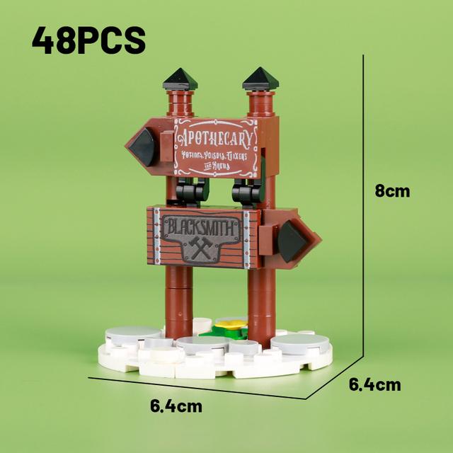 Medieval MOC Scene Building Block Gallow Pirate Ship Cage Elf Treehouse Wizard Kitchen Furniture Pool Notice Board Toy Gift K026