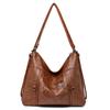 Women's Bag Soft Leather Women's Large Capacity Single Shoulder Crossbody Bag Retro Zipper Backpack